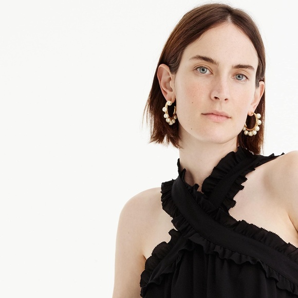 NWT J. Crew Women's Drapey Wrap Front Top - Ivory - Picture 2 of 3